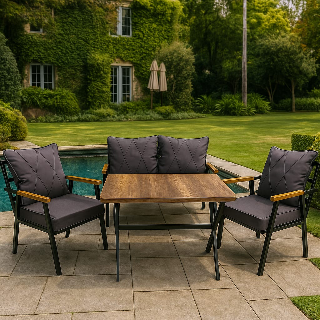 Metal Çay Seti 2+1+1+Masa