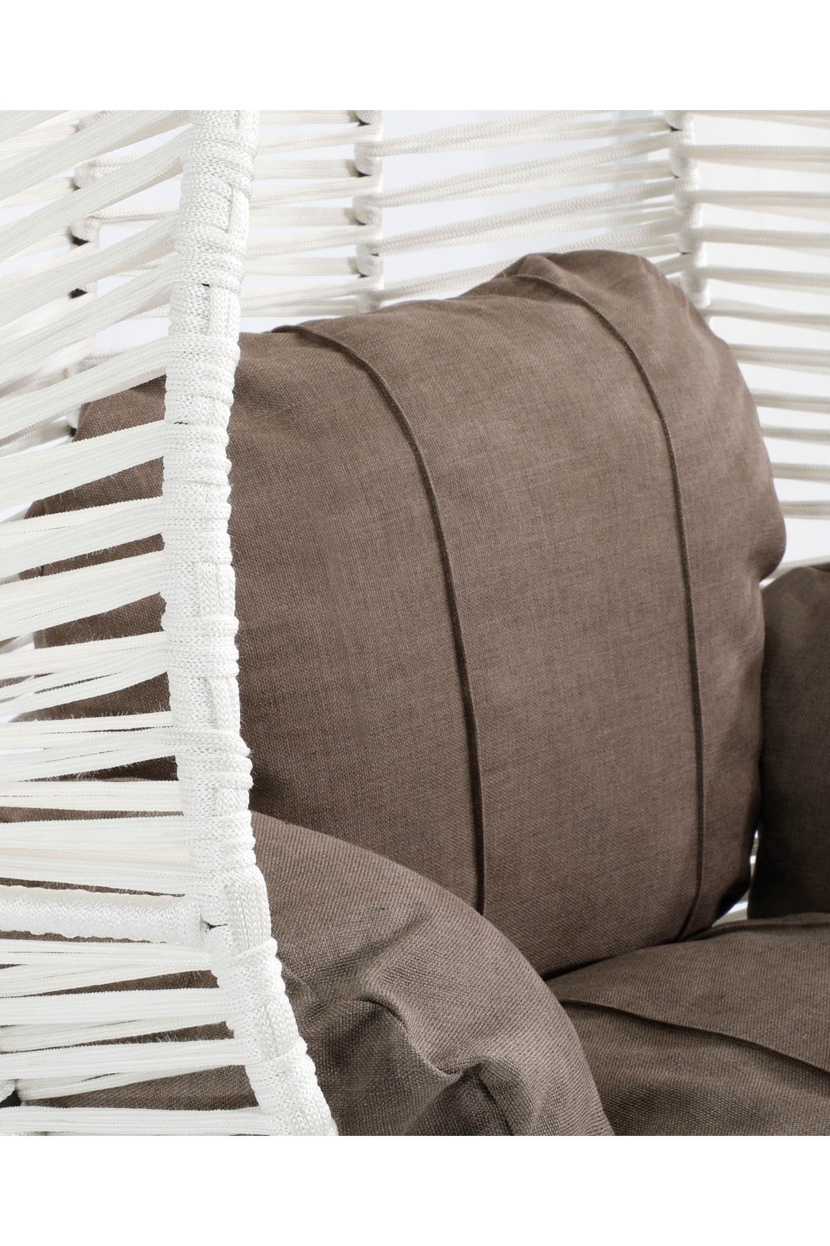 Fındık Model Beyaz Hamak Bahçe Salıncağı Antrasit Minder