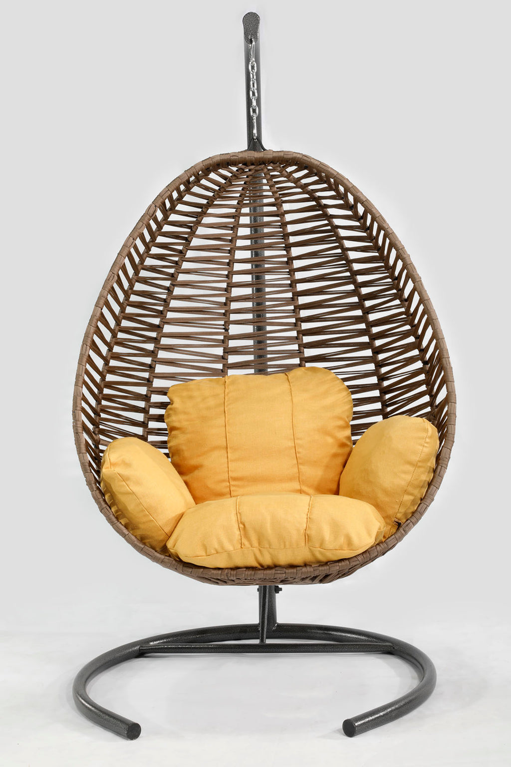 Fındık Model Açık Kahverengi Hamak Bahçe Salıncağı Sarı Minder