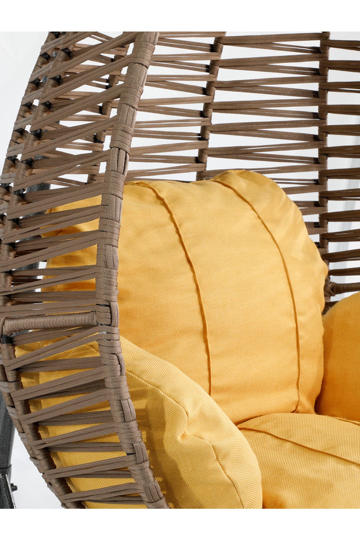 Fındık Model Açık Kahverengi Hamak Bahçe Salıncağı Sarı Minder