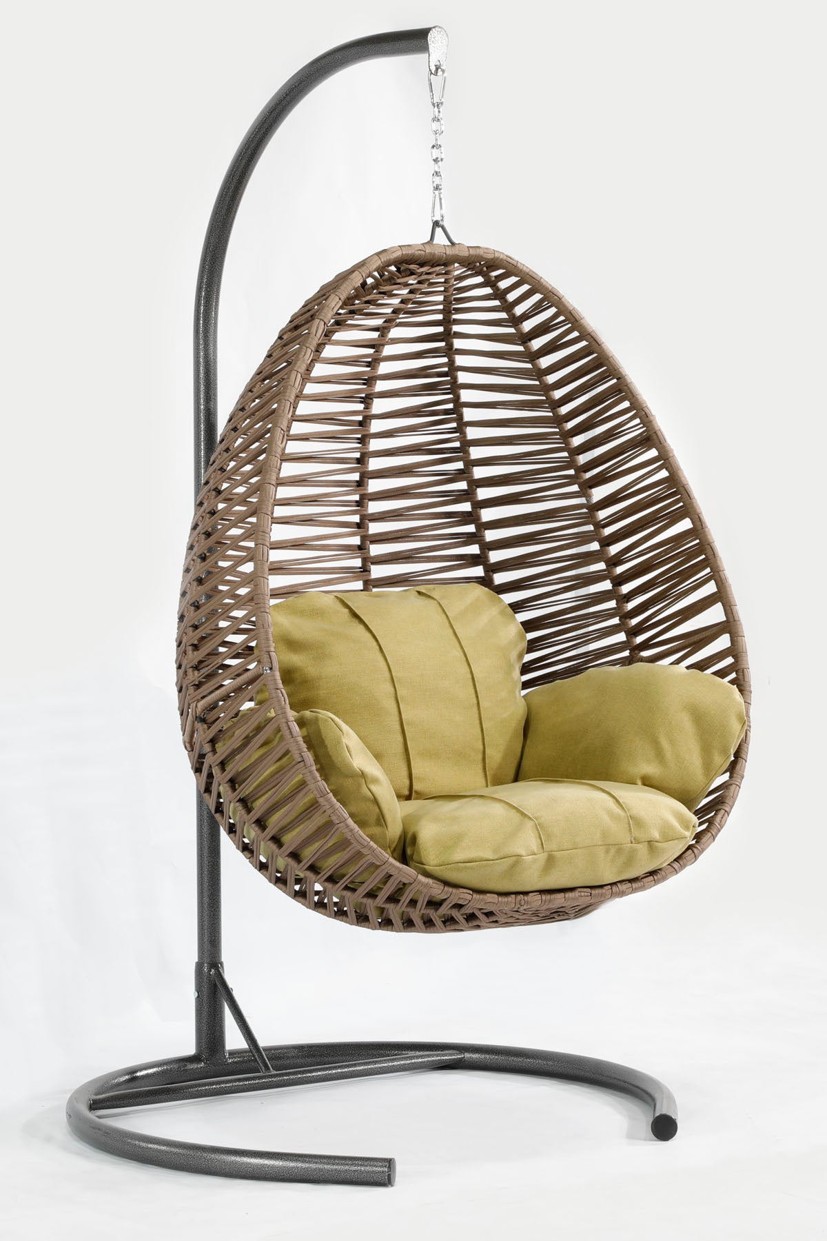 Fındık Model Açık Kahverengi Hamak Bahçe Salıncağı Yeşil Minder