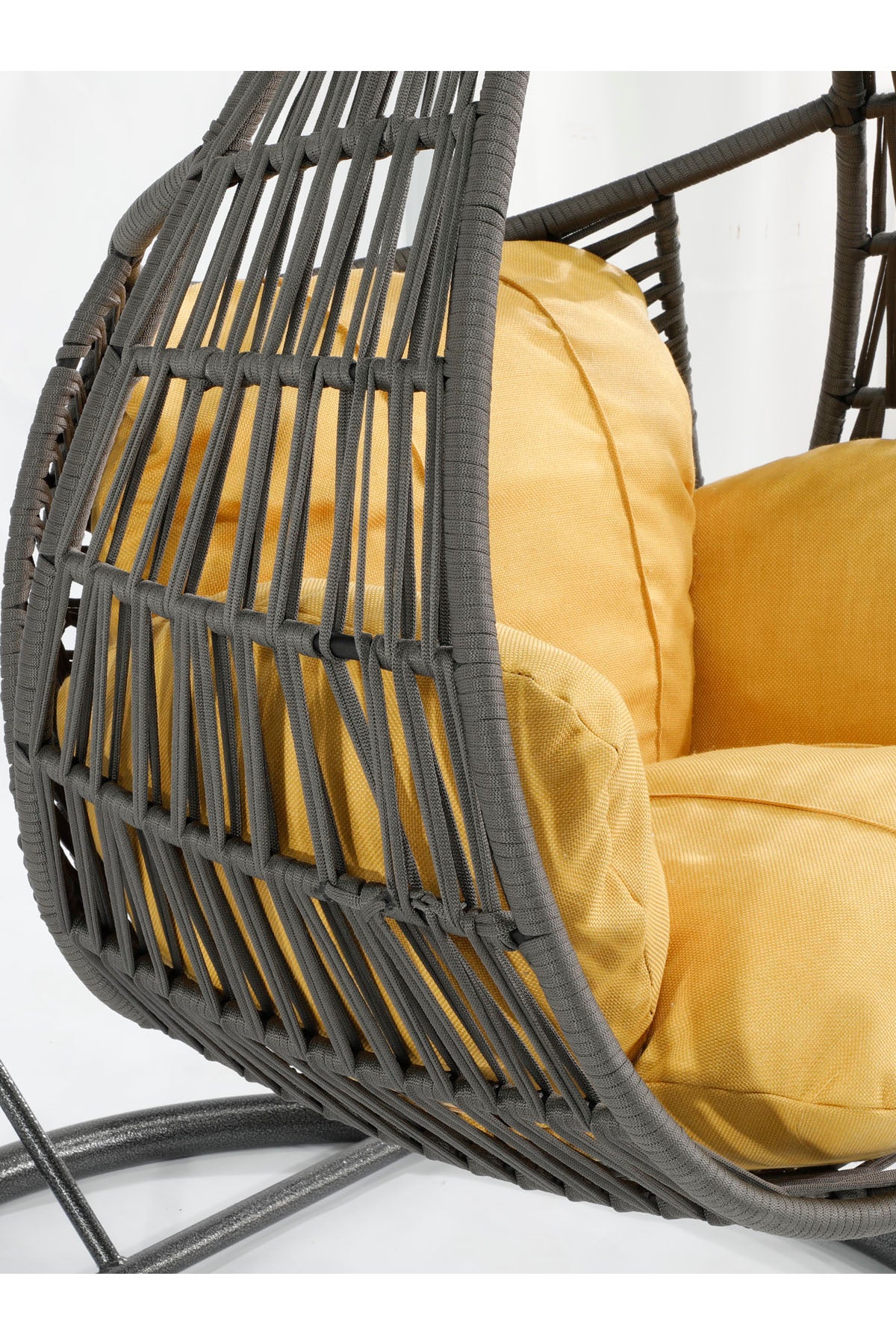 Damla Model Antrasit Hamak Bahçe Salıncağı Sarı Minder