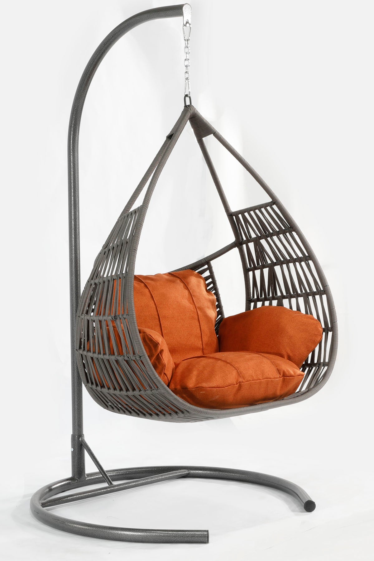 Damla Model Antrasit Hamak Bahçe Salıncağı Turuncu Minder