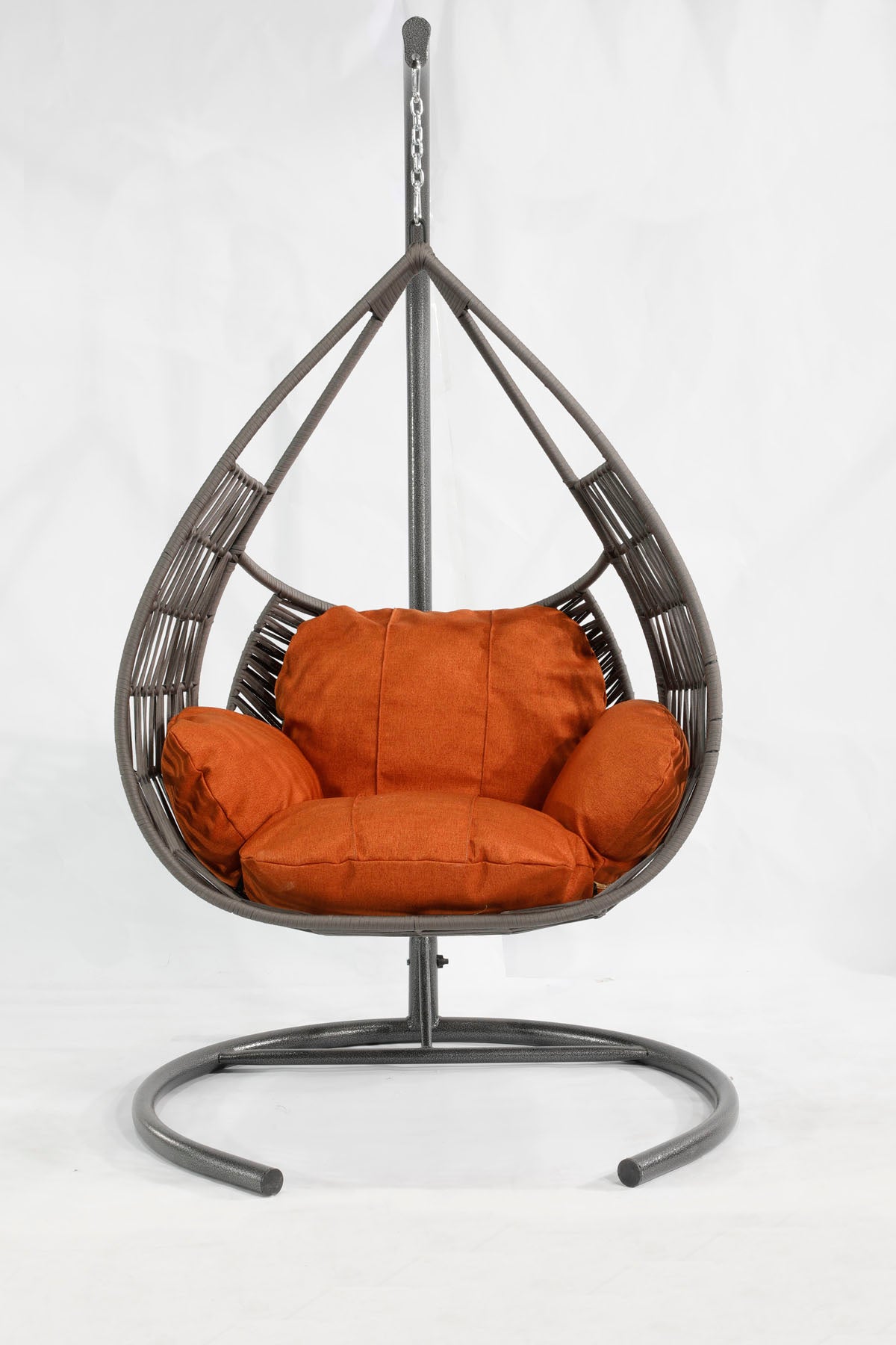 Damla Model Antrasit Hamak Bahçe Salıncağı Turuncu Minder