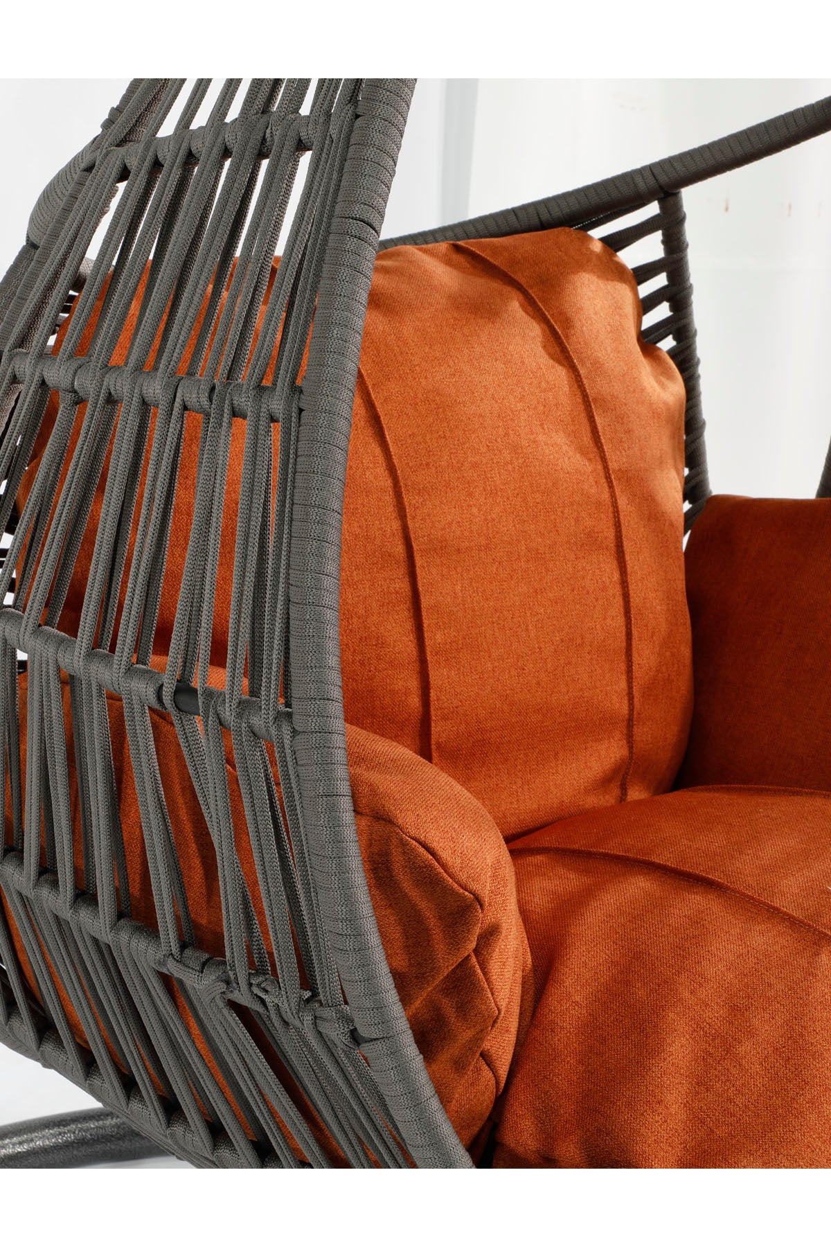 Damla Model Antrasit Hamak Bahçe Salıncağı Turuncu Minder