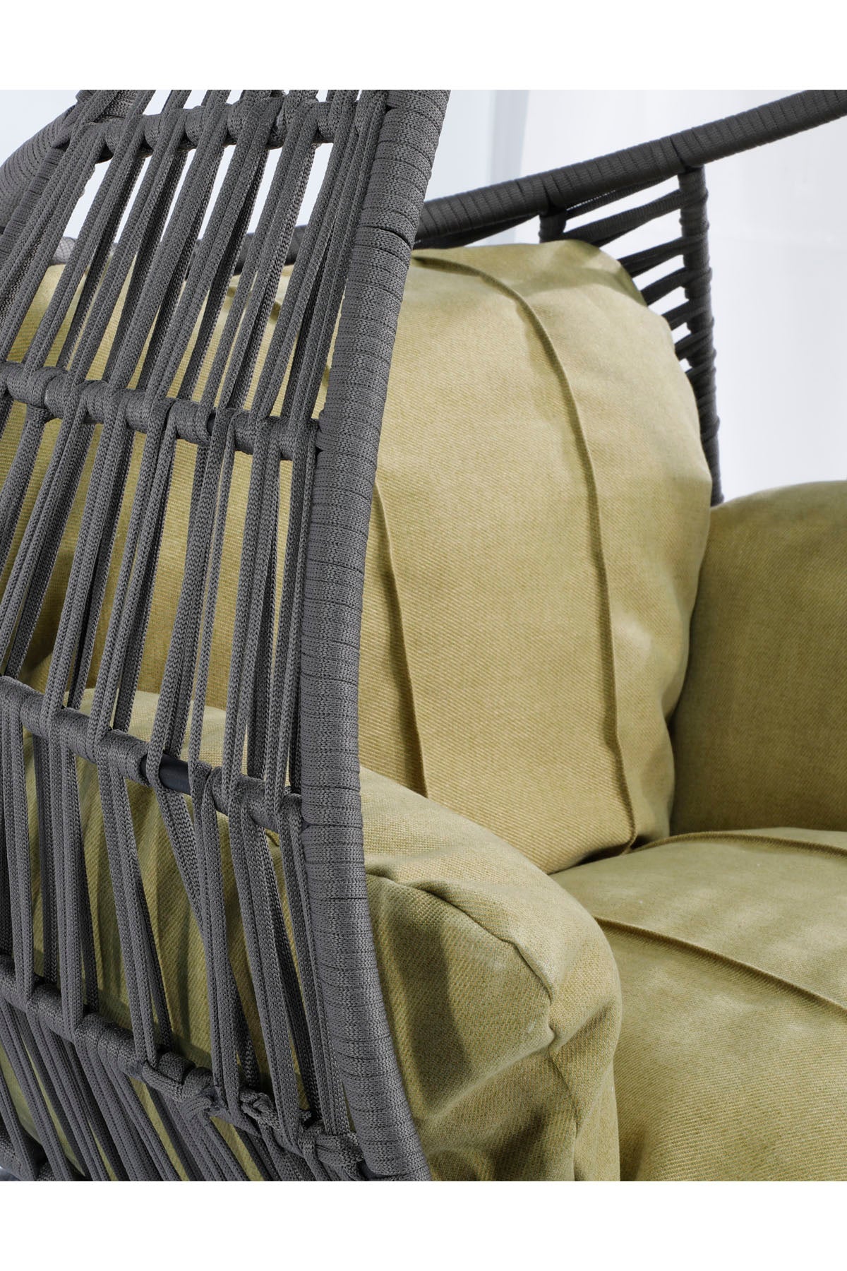 Damla Model Antrasit Hamak Bahçe Salıncağı Yeşil Minder