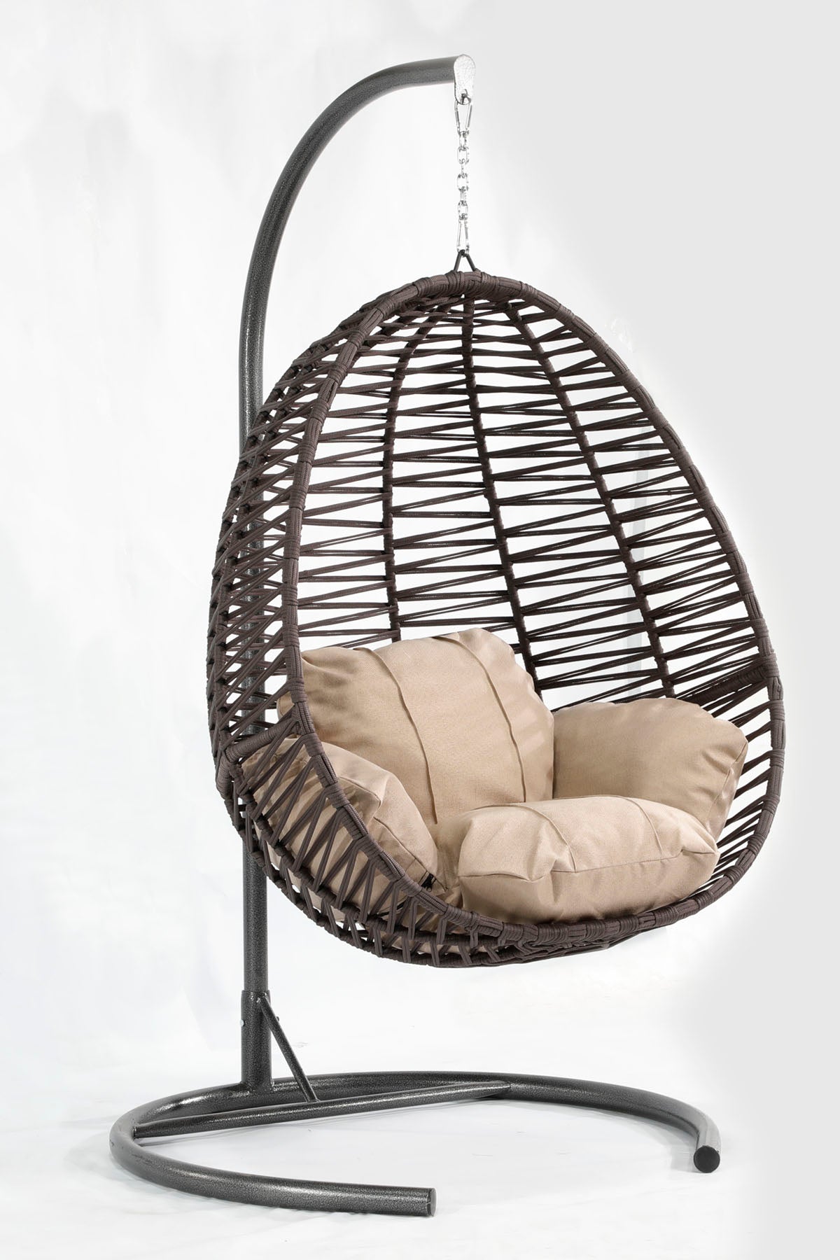 Fındık Model Antrasit Hamak Bahçe Salıncağı Krem Minder