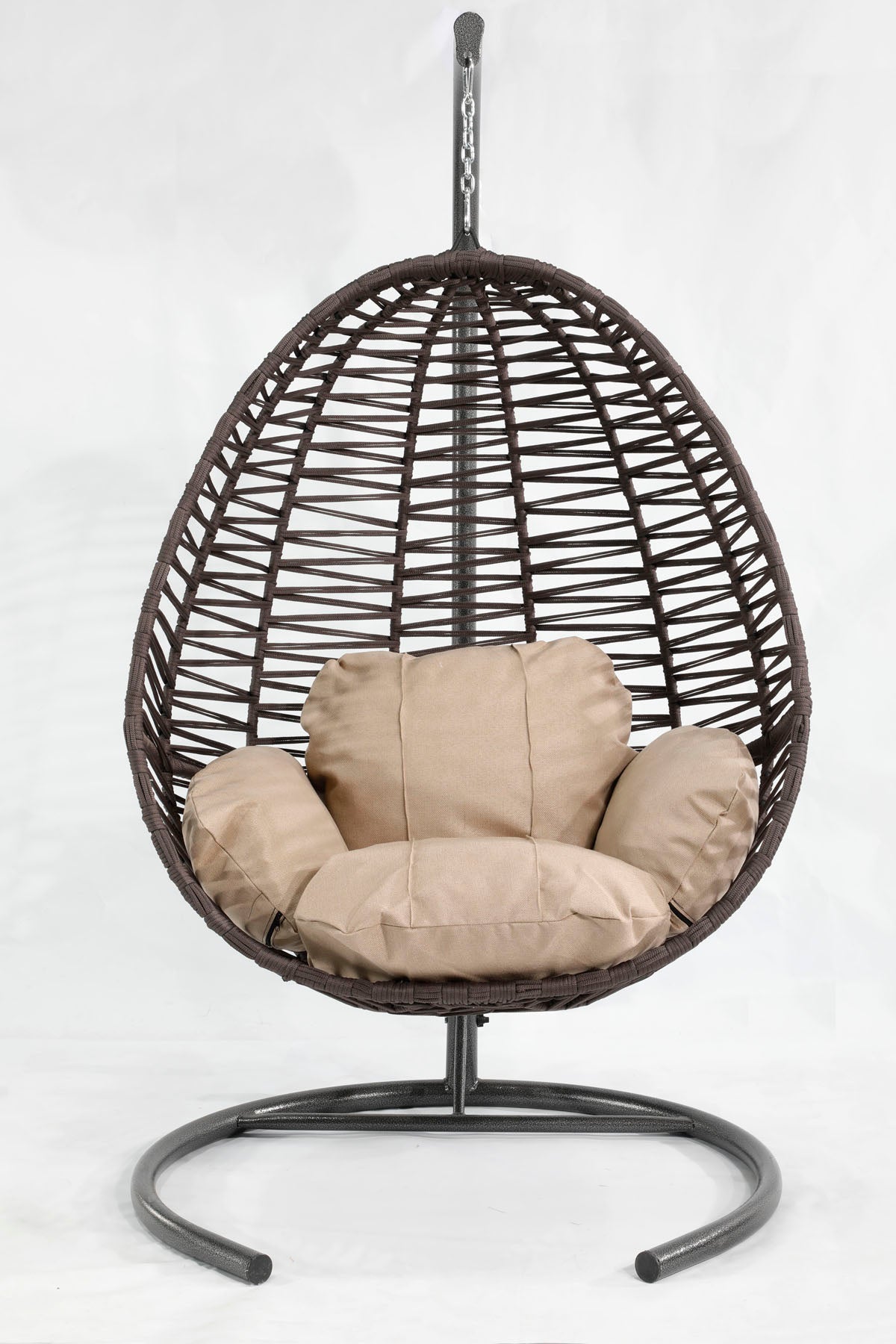 Fındık Model Antrasit Hamak Bahçe Salıncağı Krem Minder