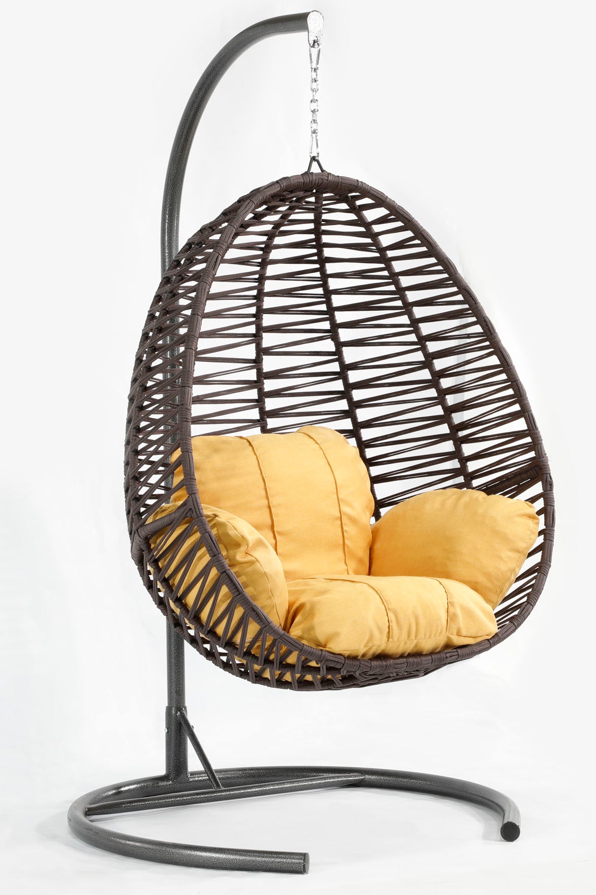 Fındık Model Antrasit Hamak Bahçe Salıncağı Sarı Minder