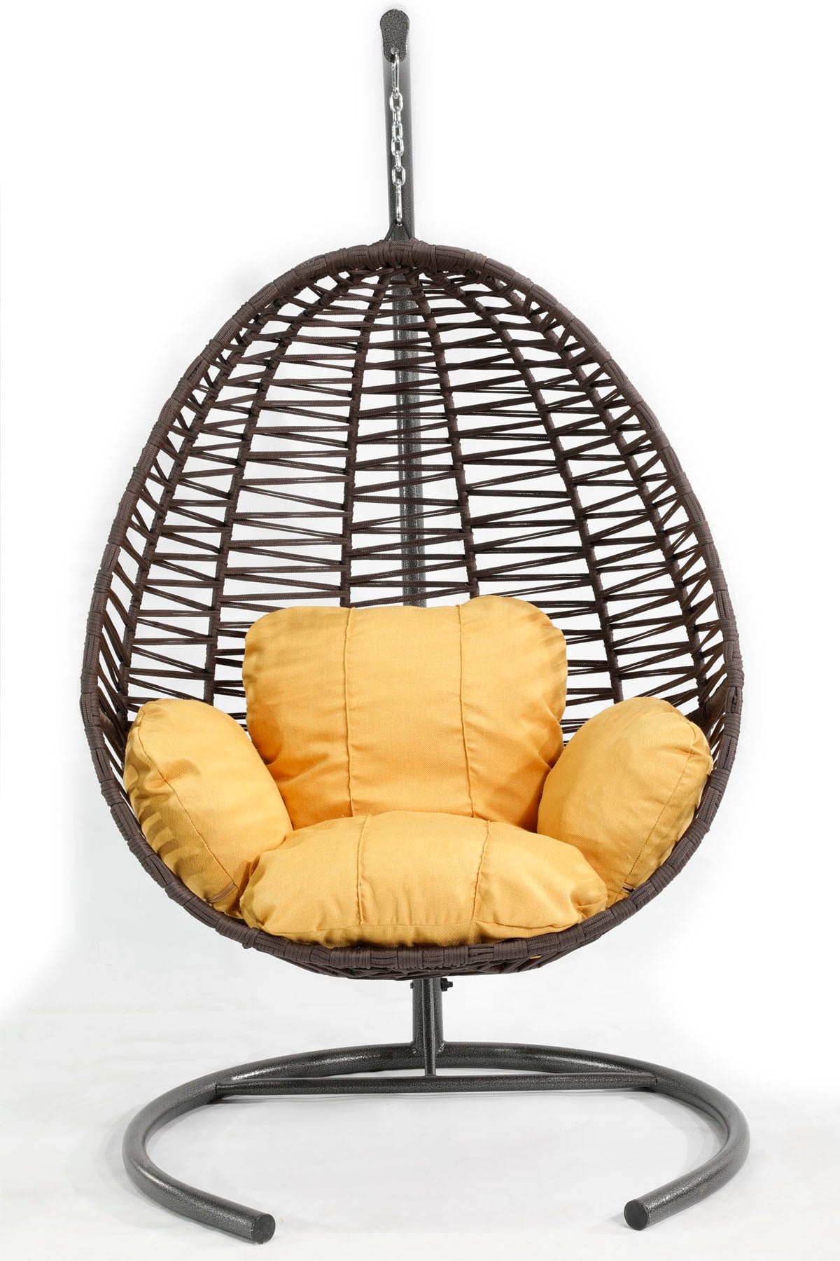 Fındık Model Antrasit Hamak Bahçe Salıncağı Sarı Minder