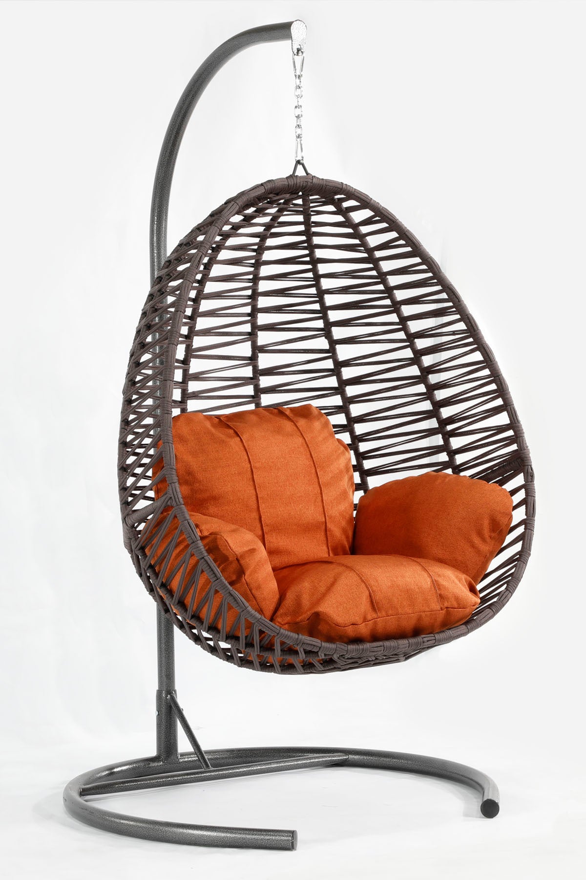 Fındık Model Antrasit Hamak Bahçe Salıncağı Turuncu Minder