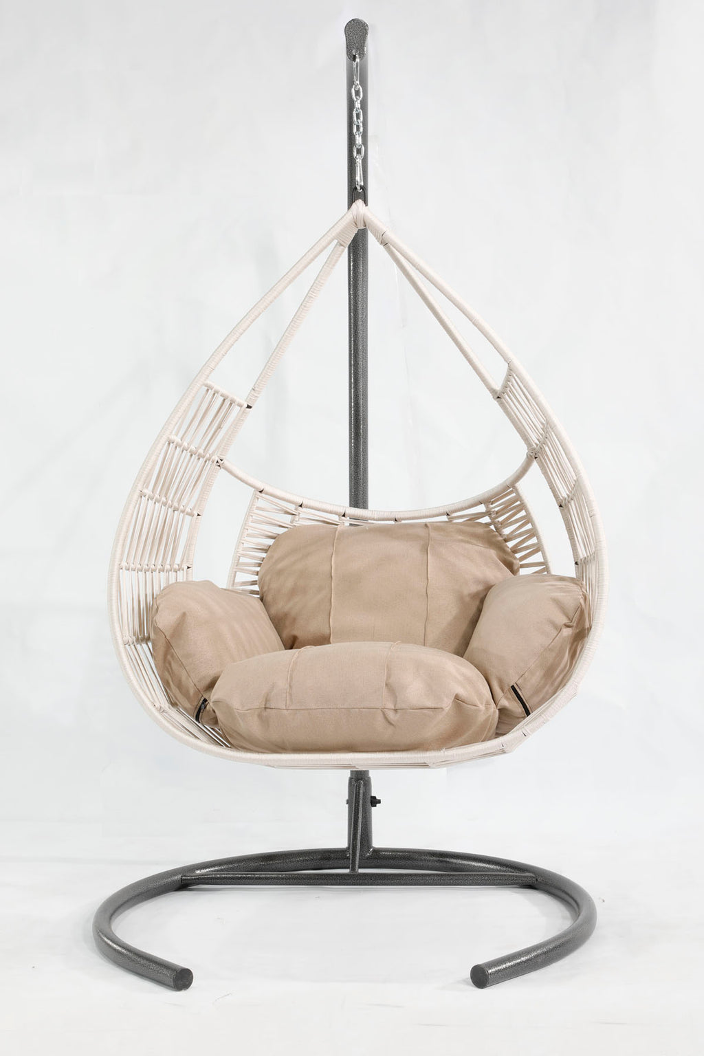 Damla Model Beyaz Hamak Bahçe Salıncağı Krem Minder