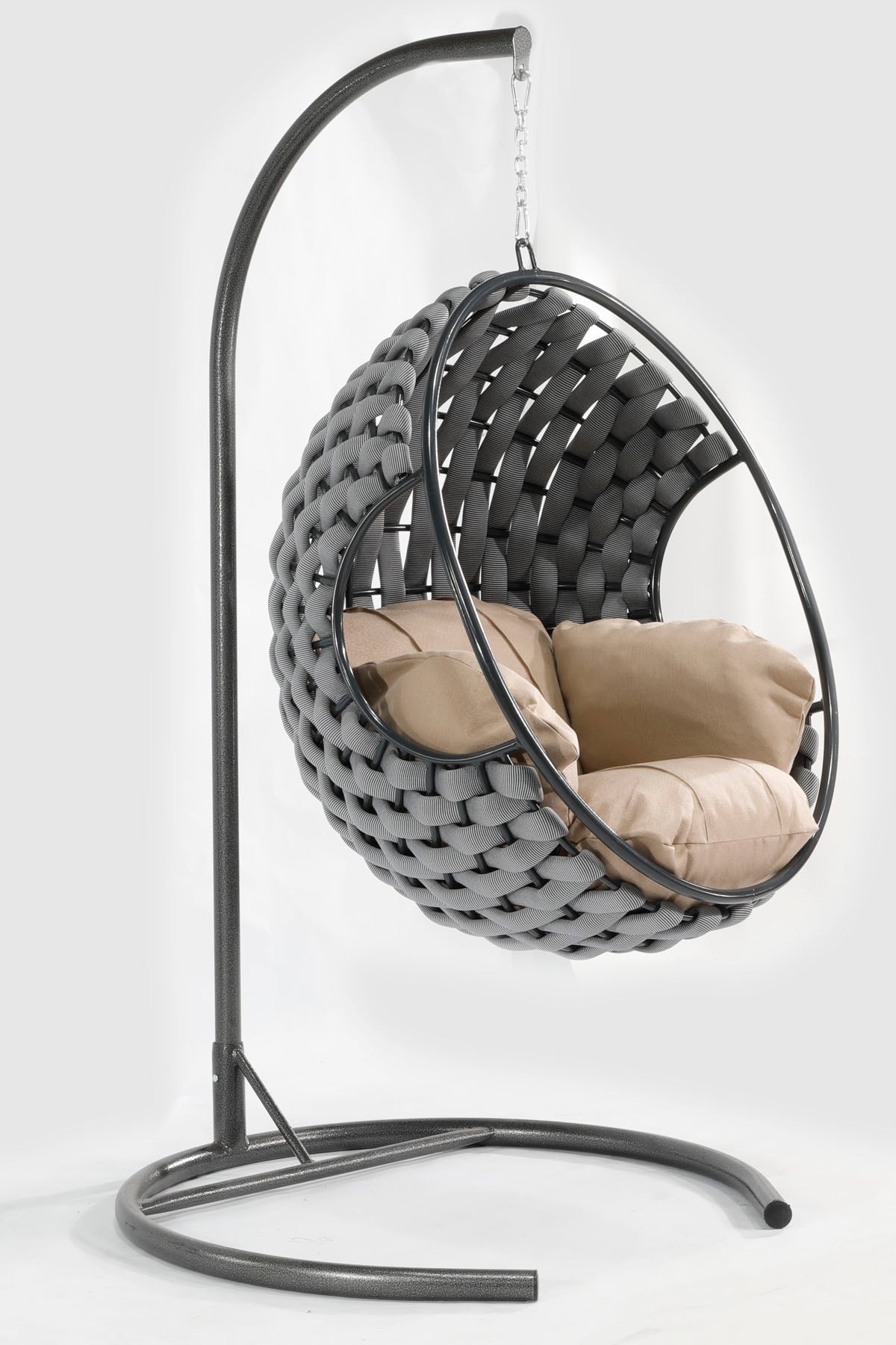 Apple Model Antrasit Hamak Bahçe Salıncağı Krem Minder