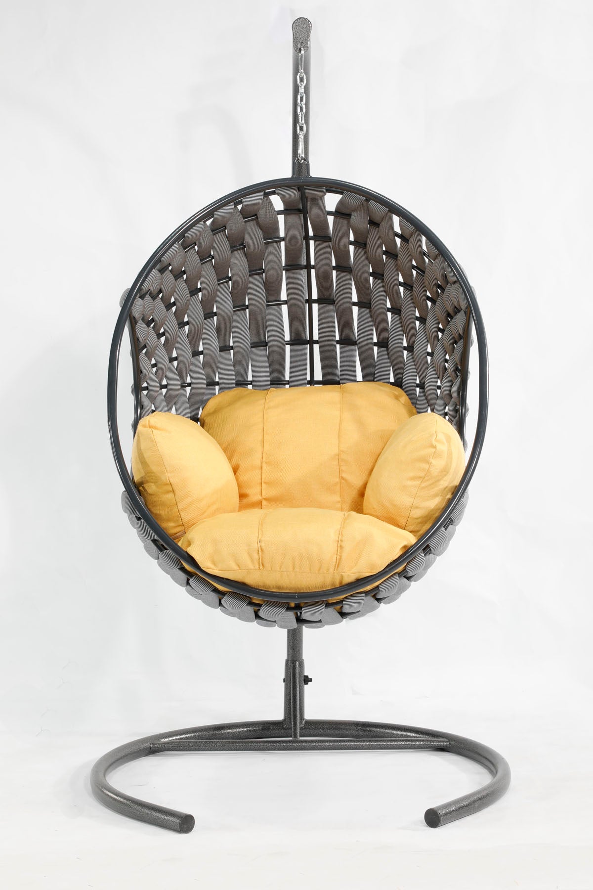 Apple Model Antrasit Hamak Bahçe Salıncağı Sarı Minder