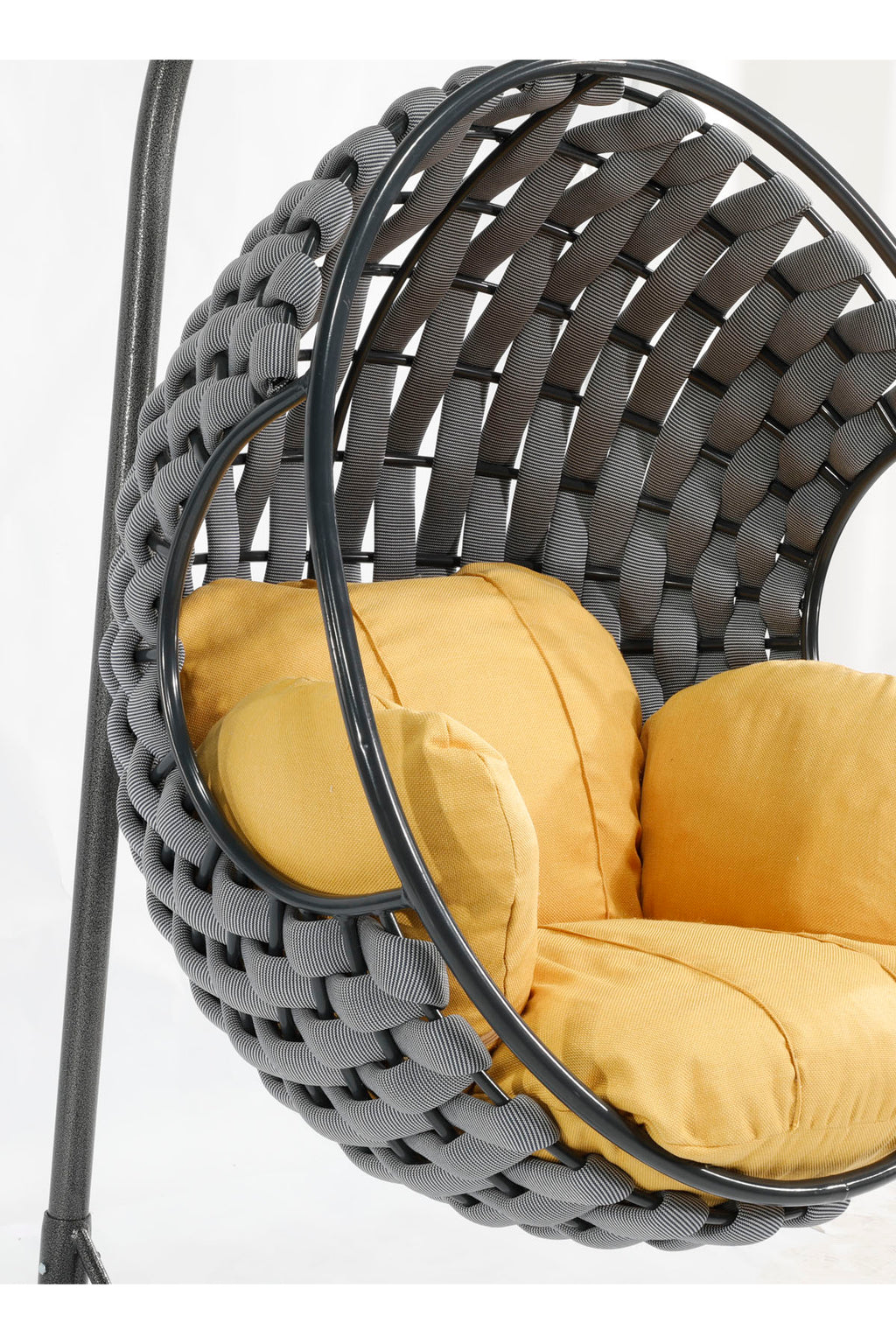 Apple Model Antrasit Hamak Bahçe Salıncağı Sarı Minder