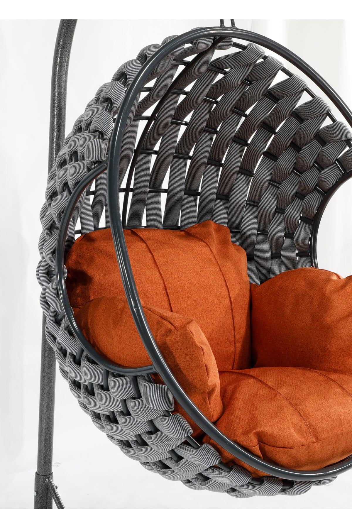 Apple Model Antrasit Hamak Bahçe Salıncağı Turuncu Minder