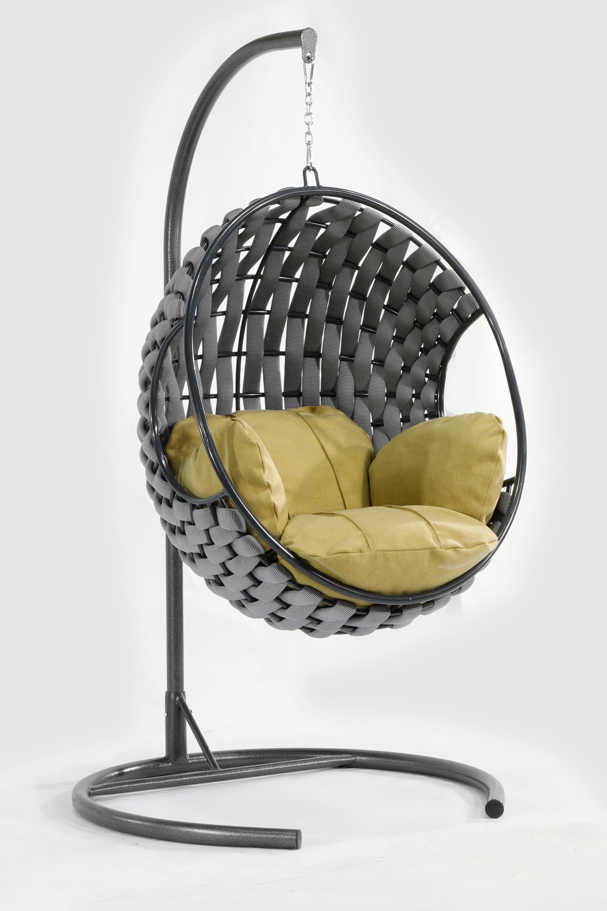 Apple Model Antrasit Hamak Bahçe Salıncağı Yeşil Minder