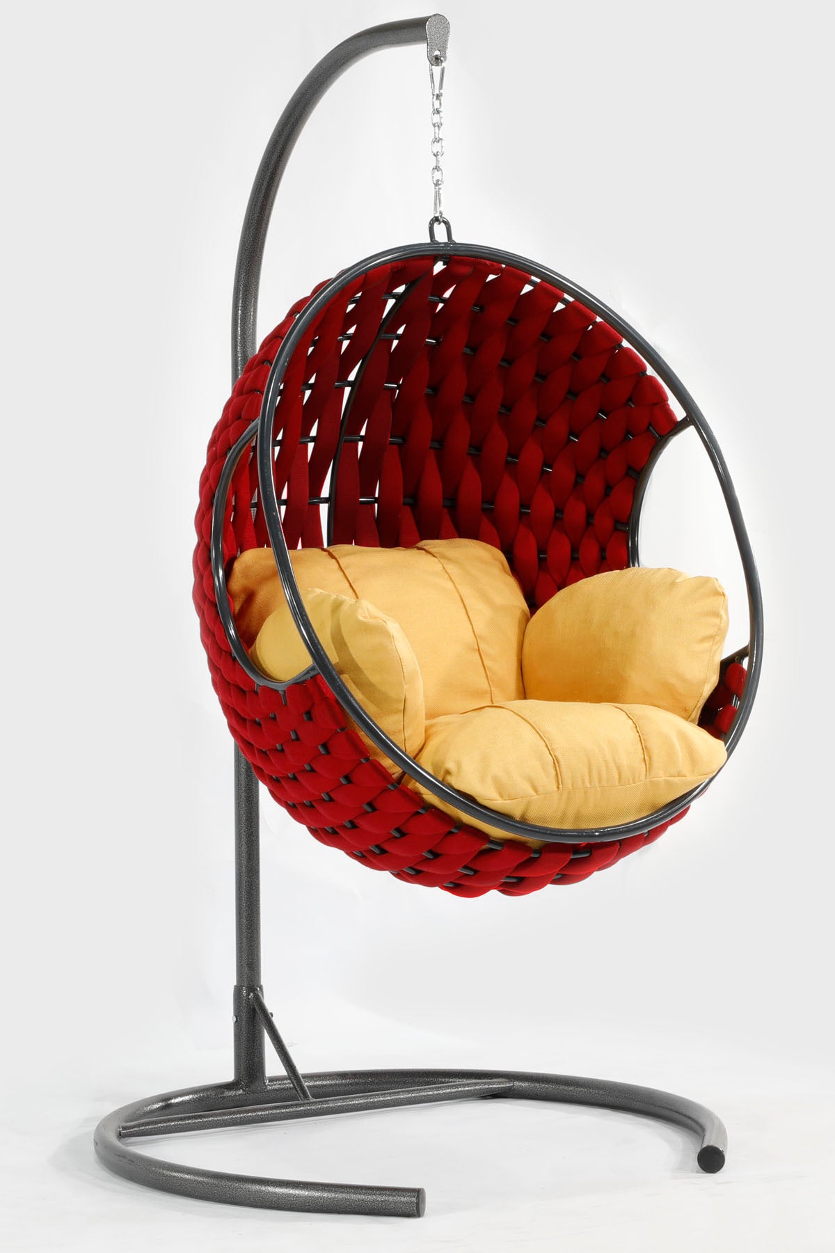 Apple Model Kırmızı Hamak Bahçe Salıncağı Sarı Minder