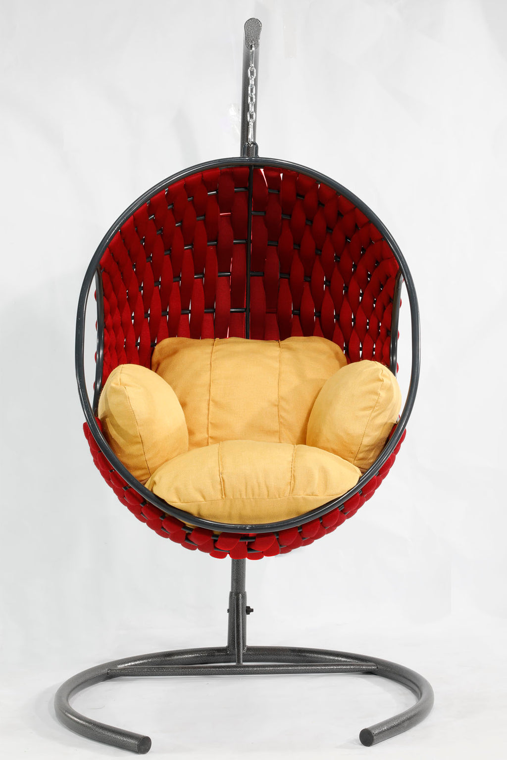Apple Model Kırmızı Hamak Bahçe Salıncağı Sarı Minder