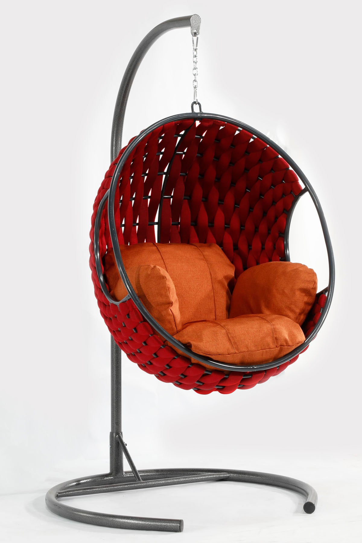 Apple Model Kırmızı Hamak Bahçe Salıncağı Turuncu Minder