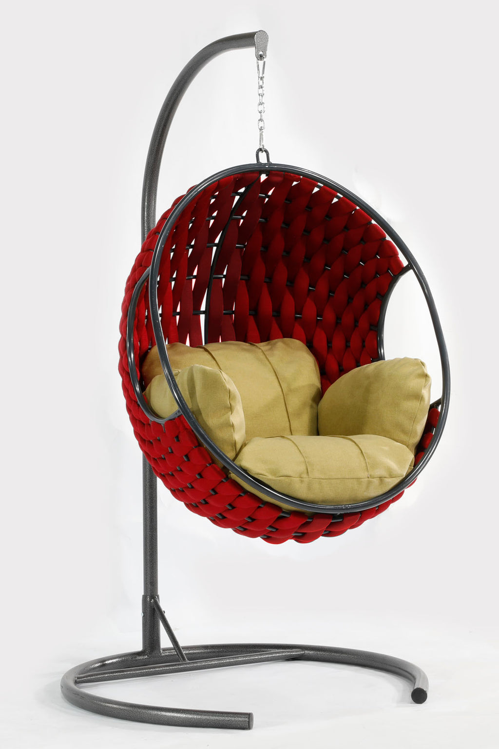 Apple Model Kırmızı Hamak Bahçe Salıncağı Yeşil Minder