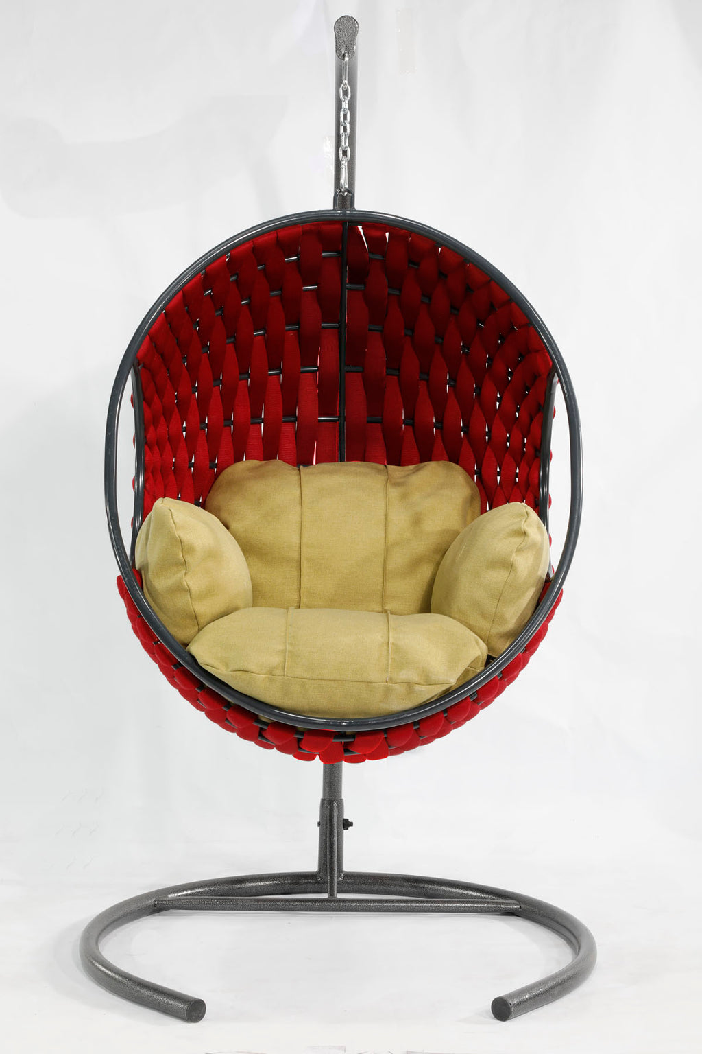 Apple Model Kırmızı Hamak Bahçe Salıncağı Yeşil Minder