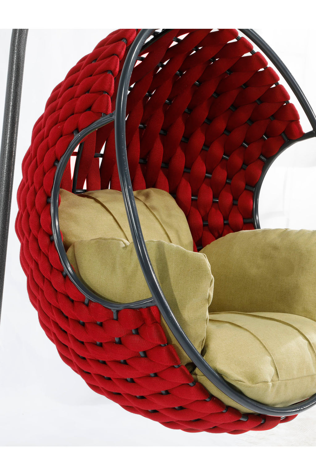 Apple Model Kırmızı Hamak Bahçe Salıncağı Yeşil Minder