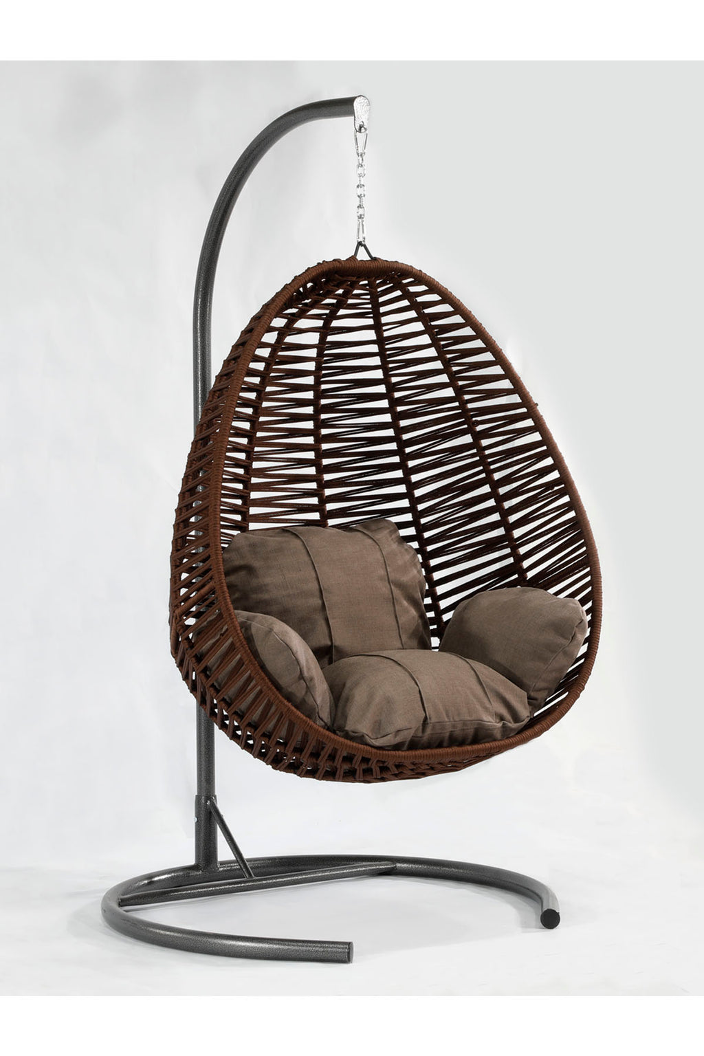 Fındık Model Koyu Kahverengi Hamak Bahçe Salıncağı Antrasit Minder