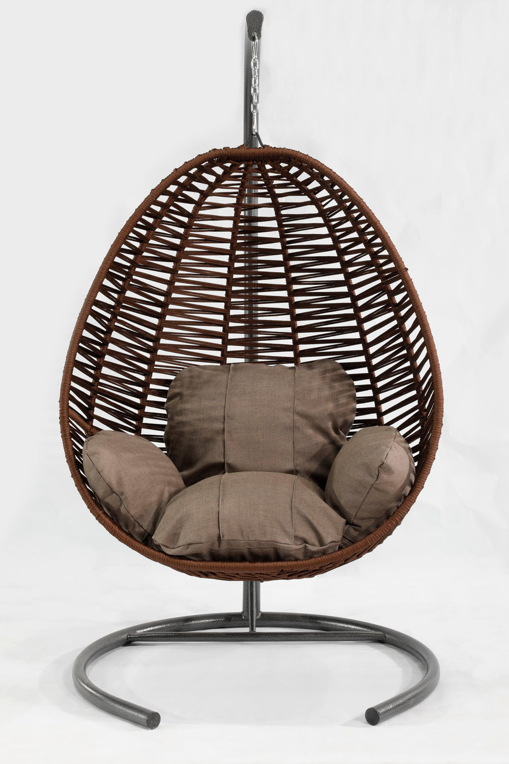 Fındık Model Koyu Kahverengi Hamak Bahçe Salıncağı Antrasit Minder